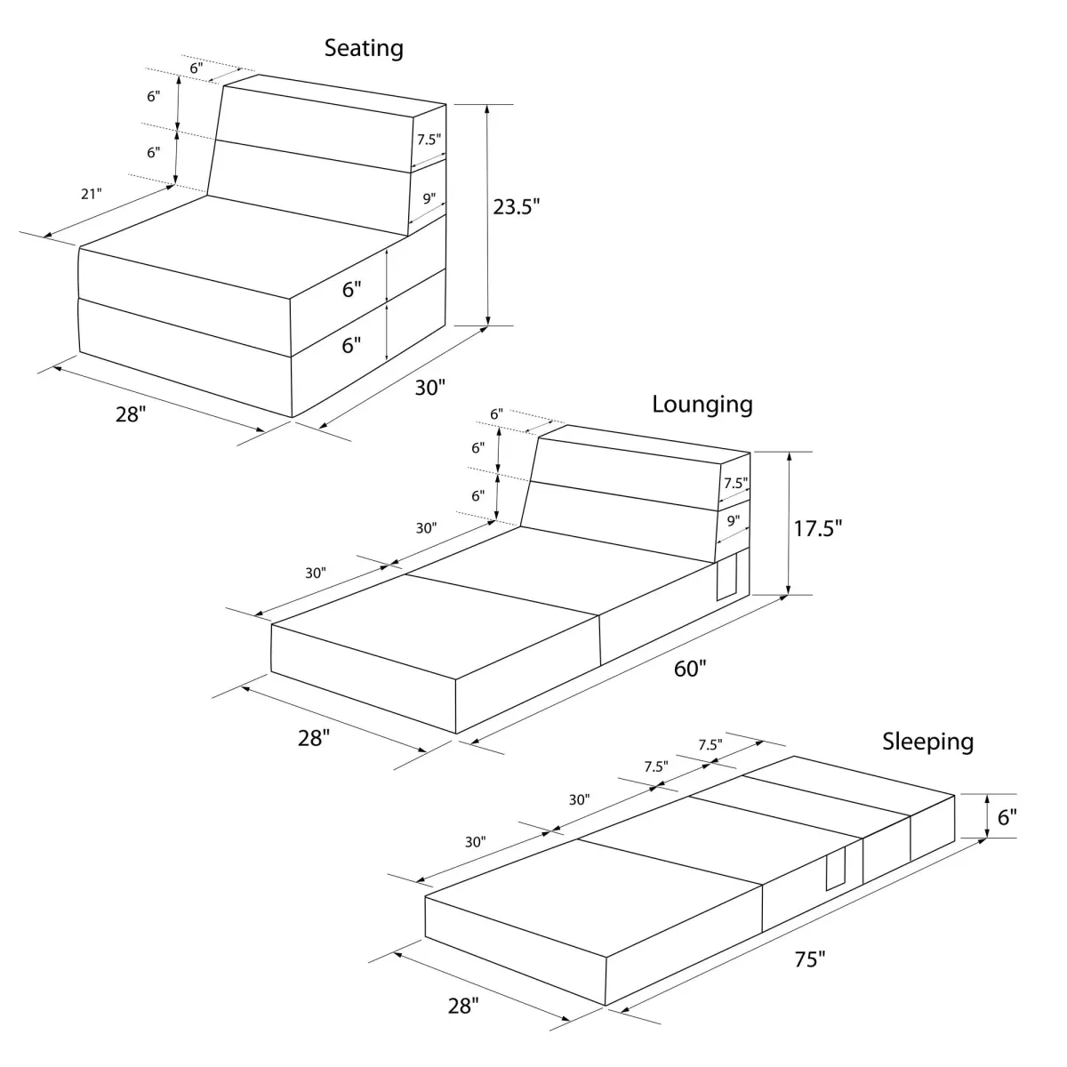 The Flower Modular Chair and Lounger Bed with 5-in-1 Design