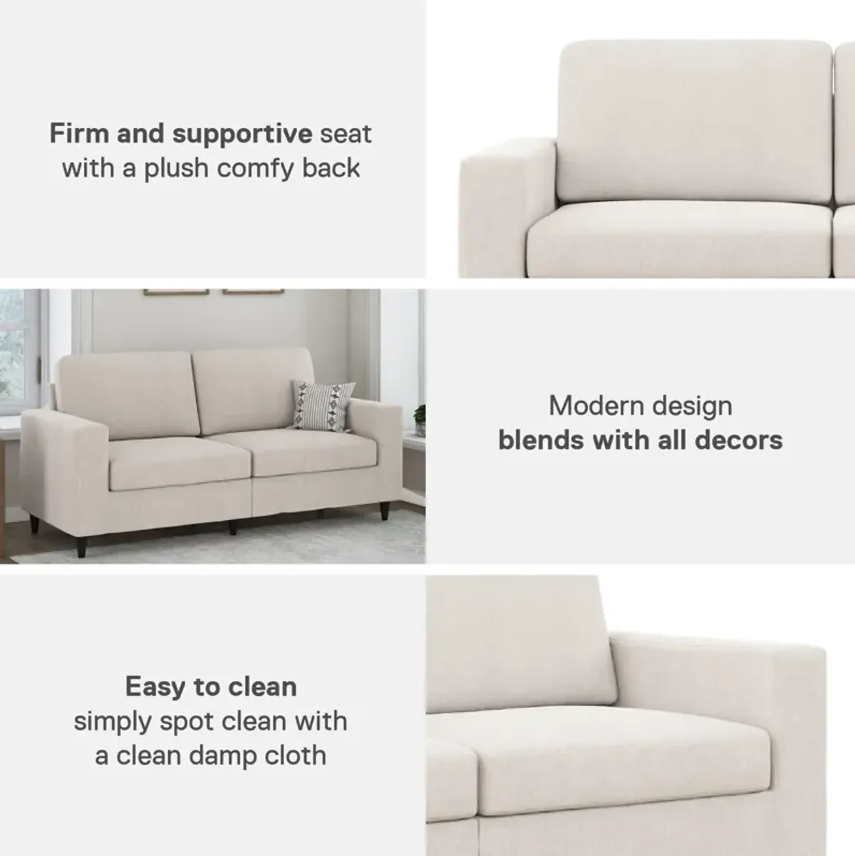 Cooper 3 Seat Linen Sofa