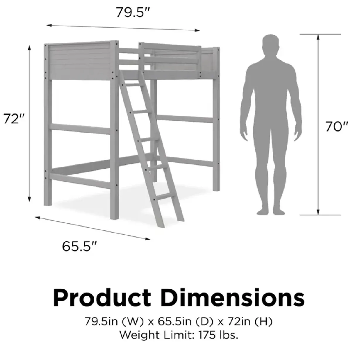 Kiarah Twin Loft Bed with Ladde