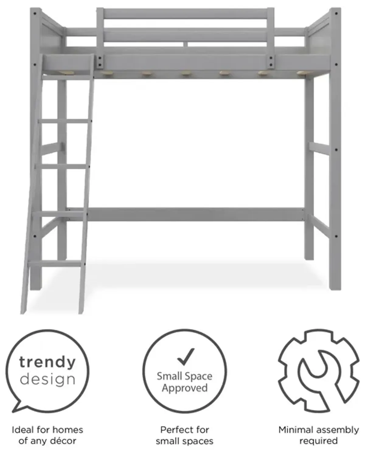 Kiarah Twin Loft Bed with Ladde