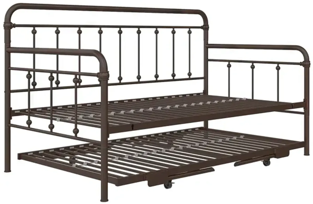 Locky Metal Daybed with Pop Up Trundle Bed