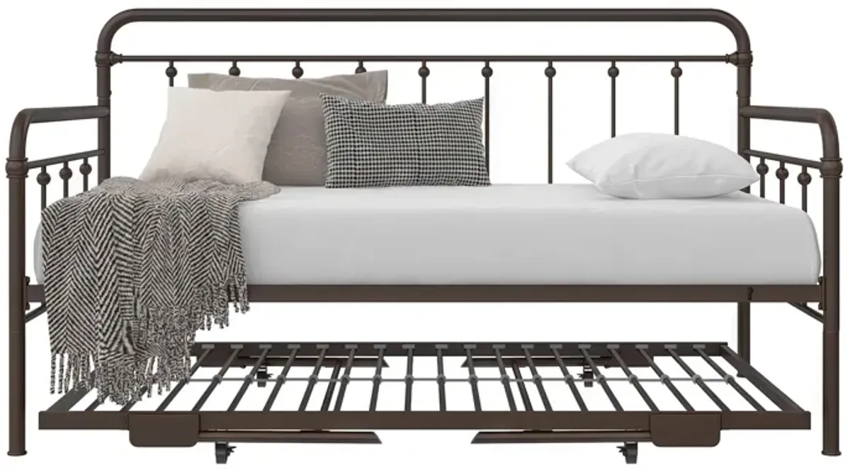 Locky Metal Daybed with Pop Up Trundle Bed