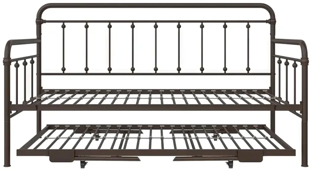 Locky Metal Daybed with Pop Up Trundle Bed