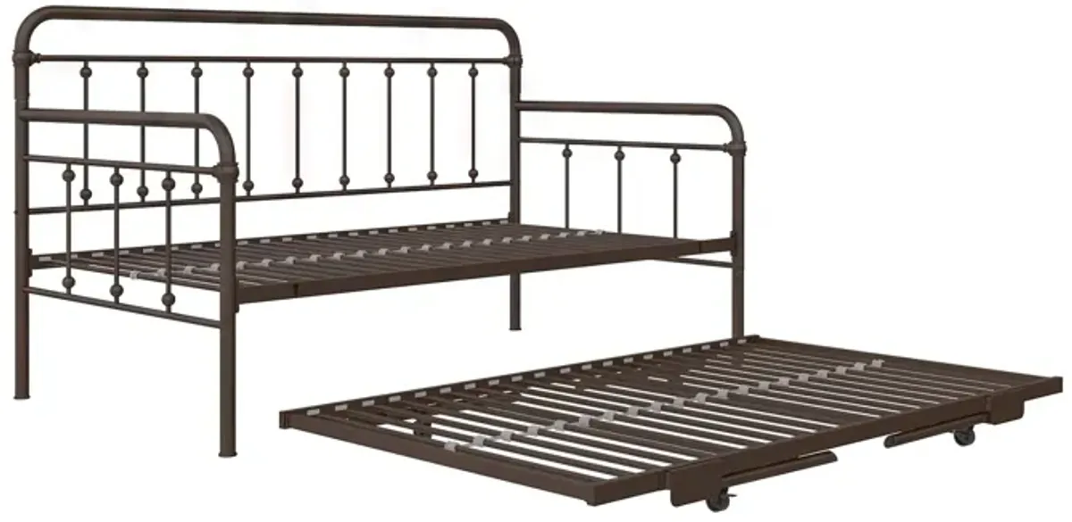 Locky Metal Daybed with Pop Up Trundle Bed