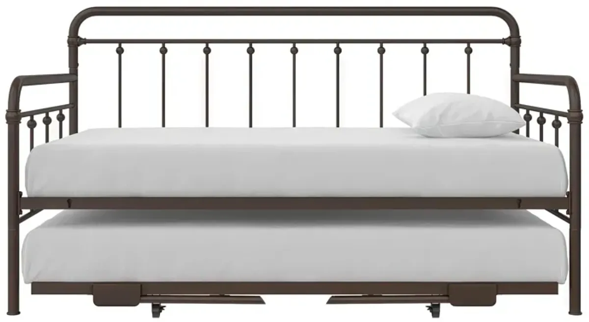 Locky Metal Daybed with Pop Up Trundle Bed