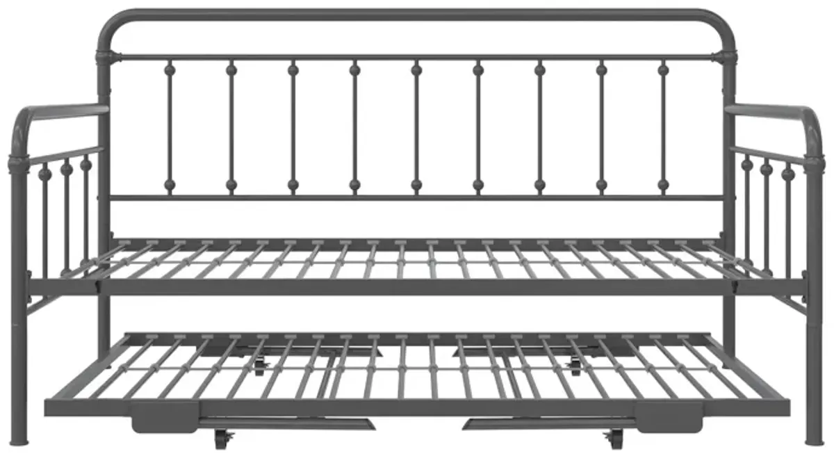 Locky Metal Daybed with Pop Up Trundle Bed