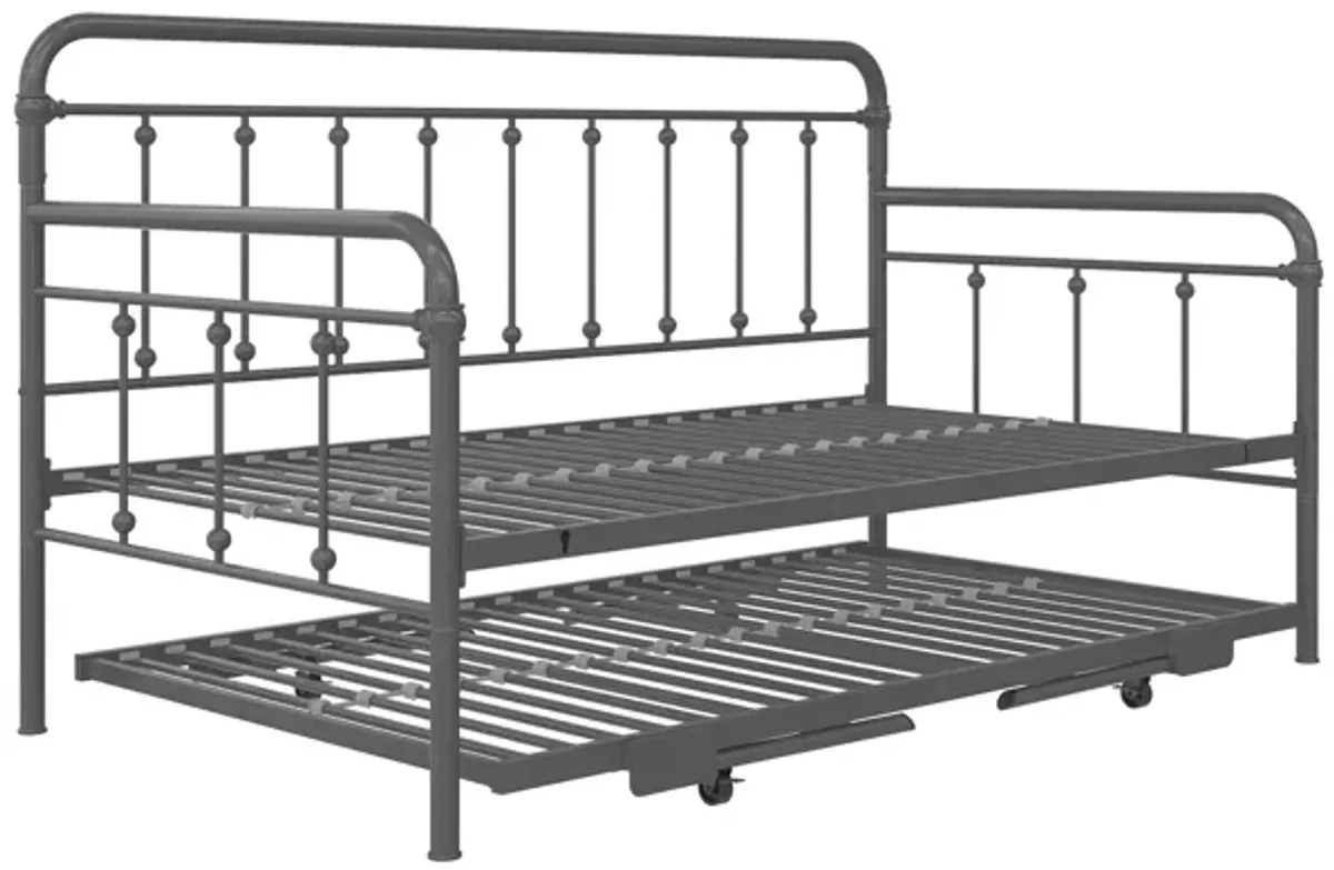 Locky Metal Daybed with Pop Up Trundle Bed