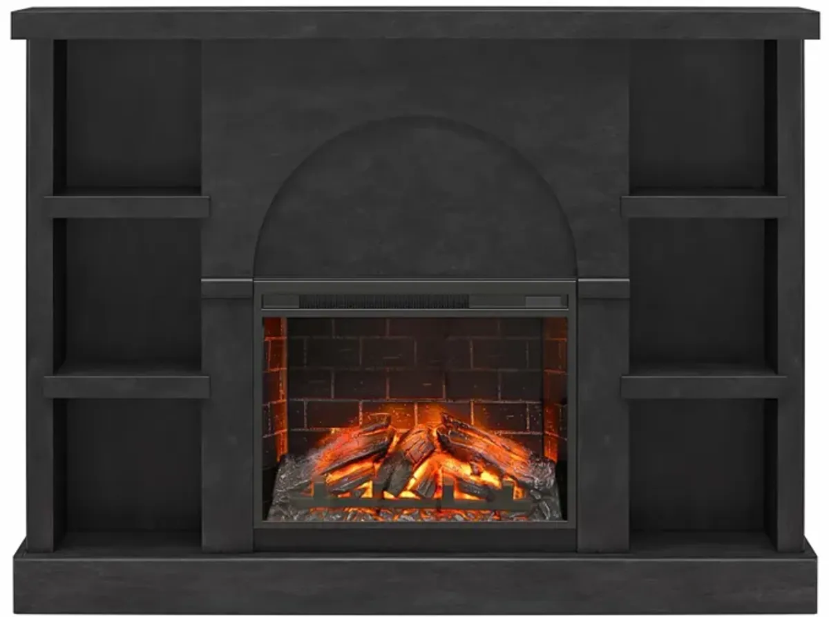 Winston Fireplace Mantel with Built-in Bookshelves