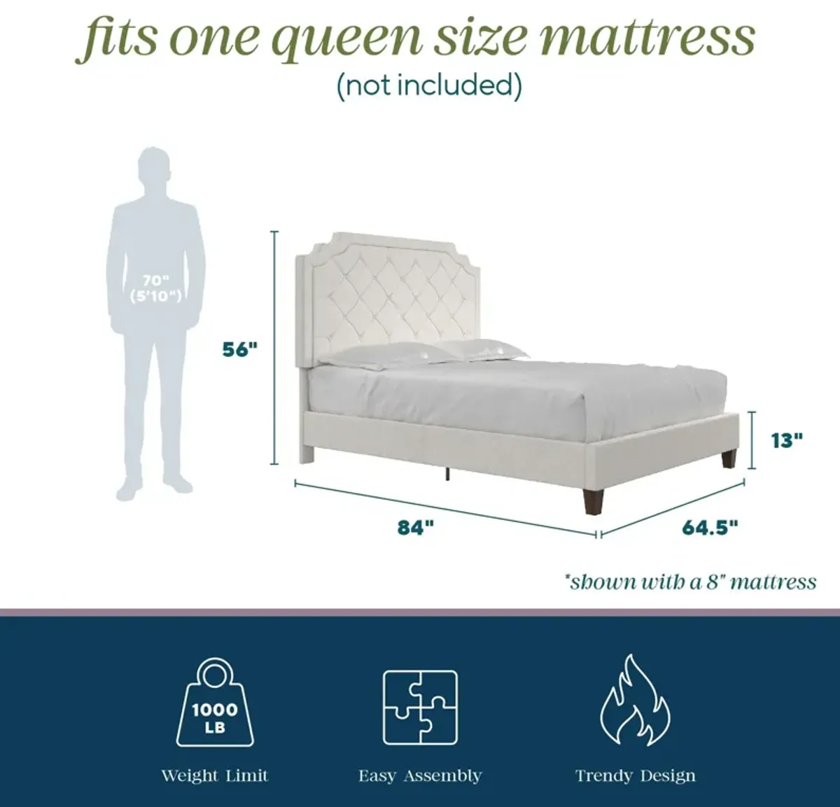 Eloise Chenille Upholstered Platform Bed