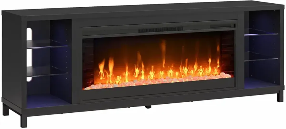 Lumina Modern Multi-Color Electric Fireplace Media Console with Crystals for TVs up to 70"