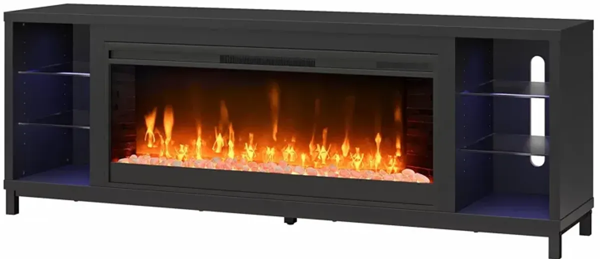 Lumina Modern Multi-Color Electric Fireplace Media Console with Crystals for TVs up to 70"