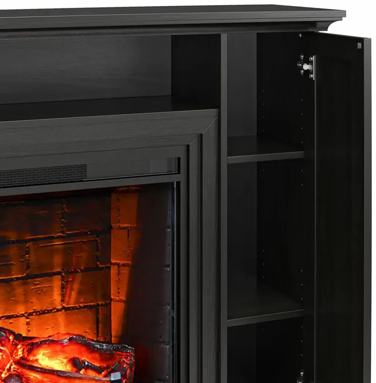 Pendleton Multi-Colored Electric Fireplace Mantel TV Stand with Storage for TVs up to 65"