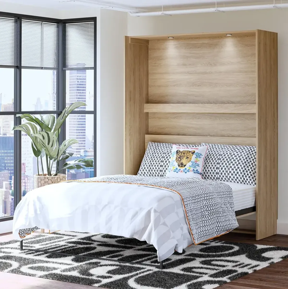 Holly Hills Queen Murphy Bed with 8" Memory Foam Mattress