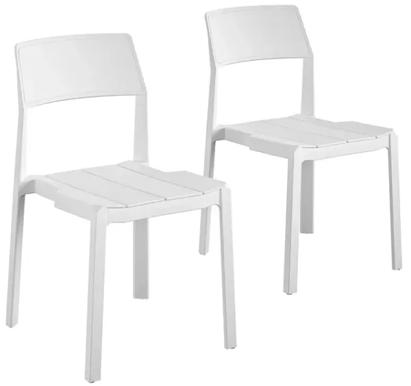 Poolside Collection Chandler Stacking Dining Chairs Indoor/Outdoor, Set of 2