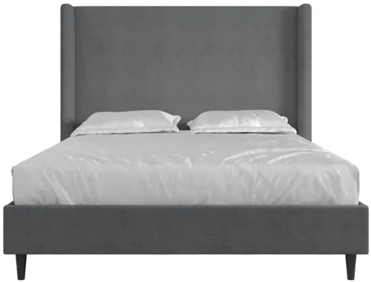 Eveline Upholstered Wingback Bed