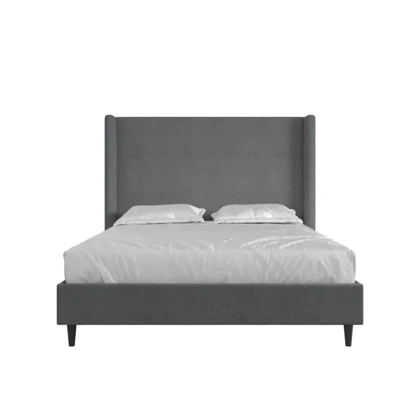 Eveline Upholstered Wingback Bed
