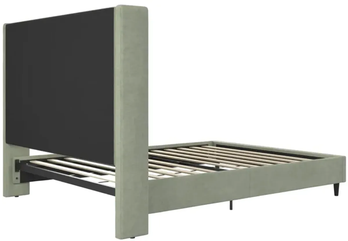 Eveline Upholstered Wingback Bed