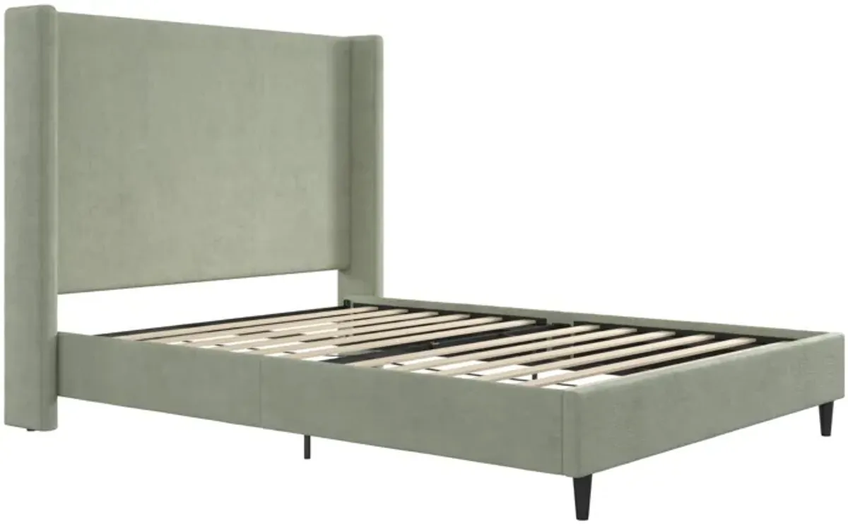 Eveline Upholstered Wingback Bed