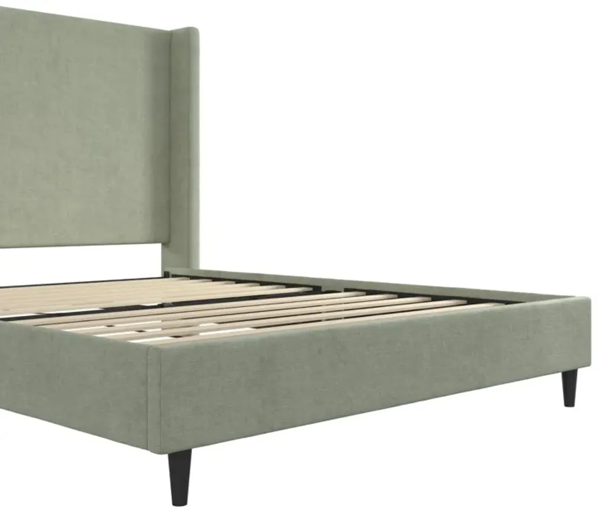 Eveline Upholstered Wingback Bed