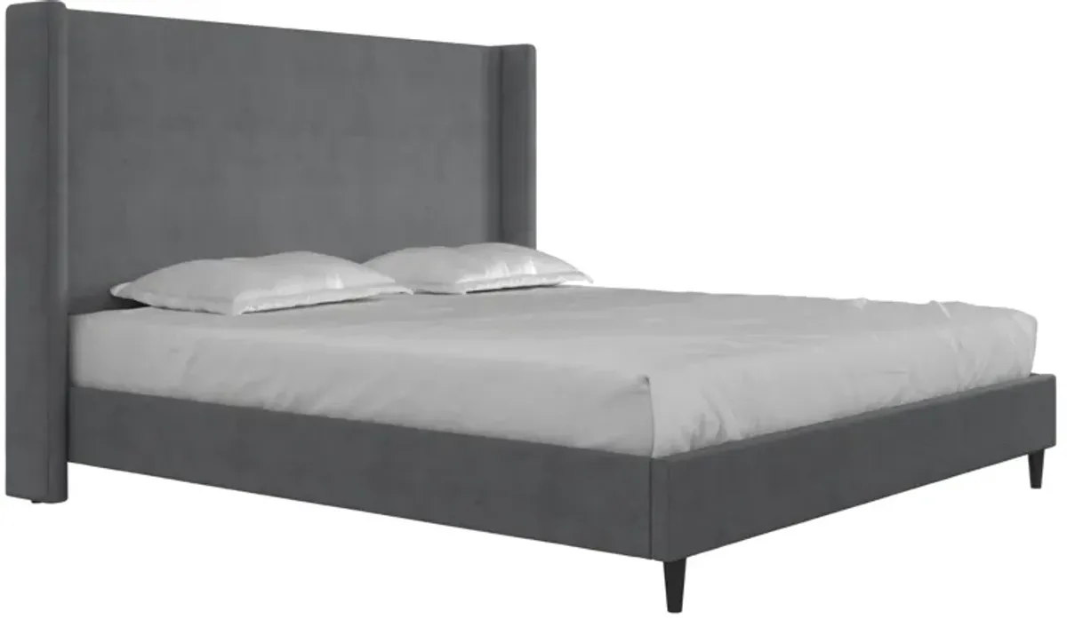 Eveline Upholstered Wingback Bed