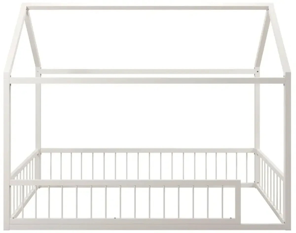 Skyler Metal House Bed with Rail