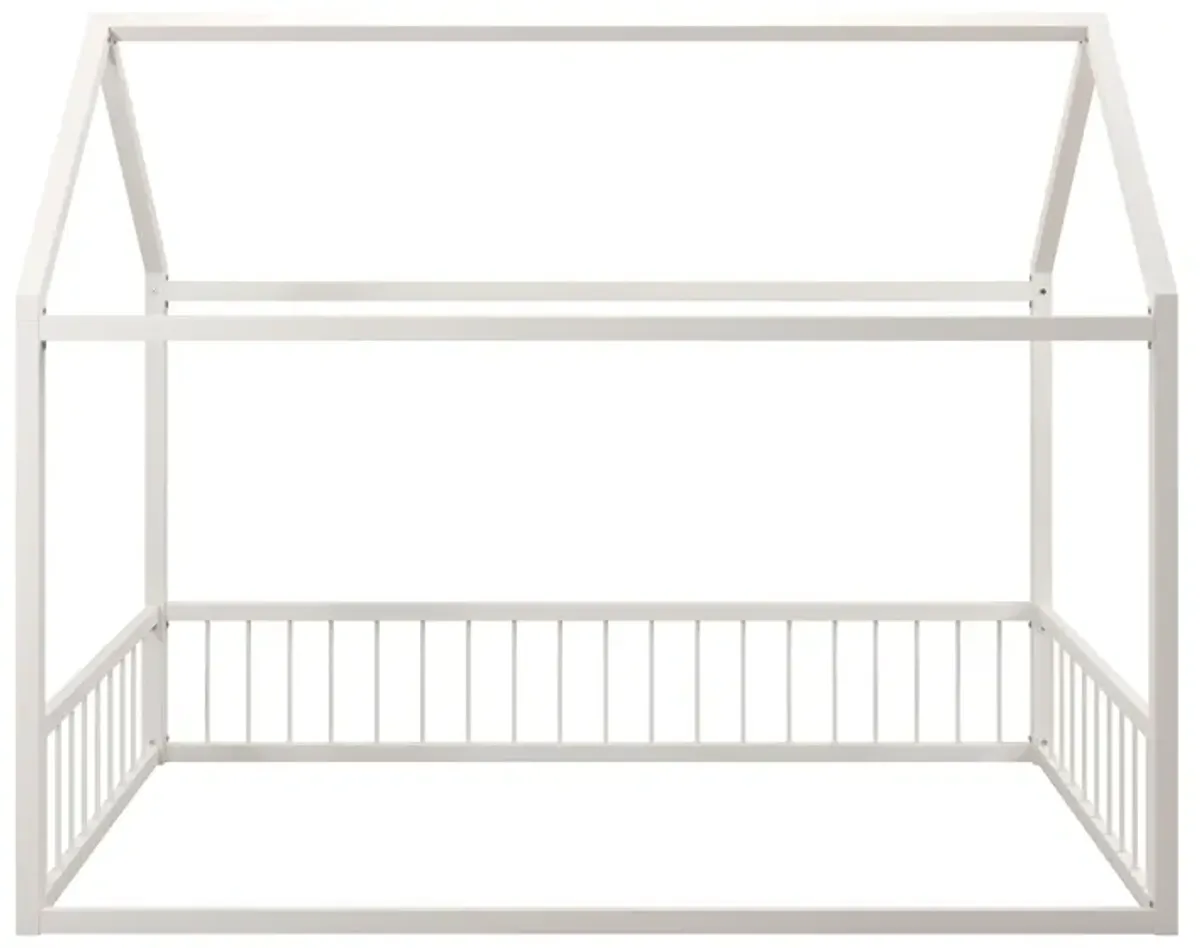 Skyler Metal House Bed with Rail