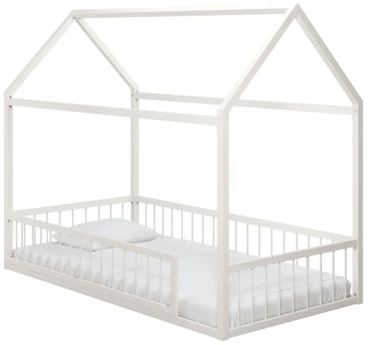 Skyler Metal House Bed with Rail