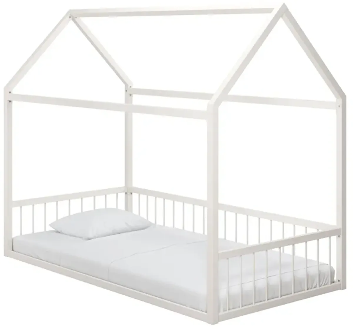 Skyler Metal House Bed with Rail