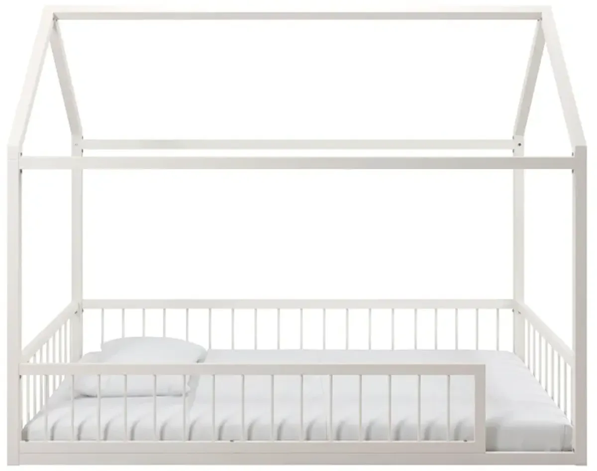 Skyler Metal House Bed with Rail