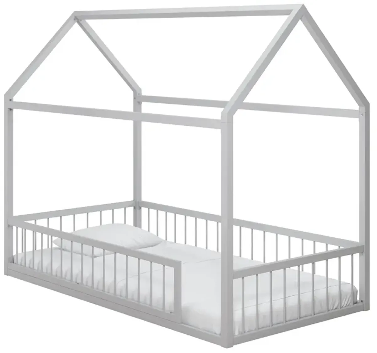 Skyler Metal House Bed with Rail