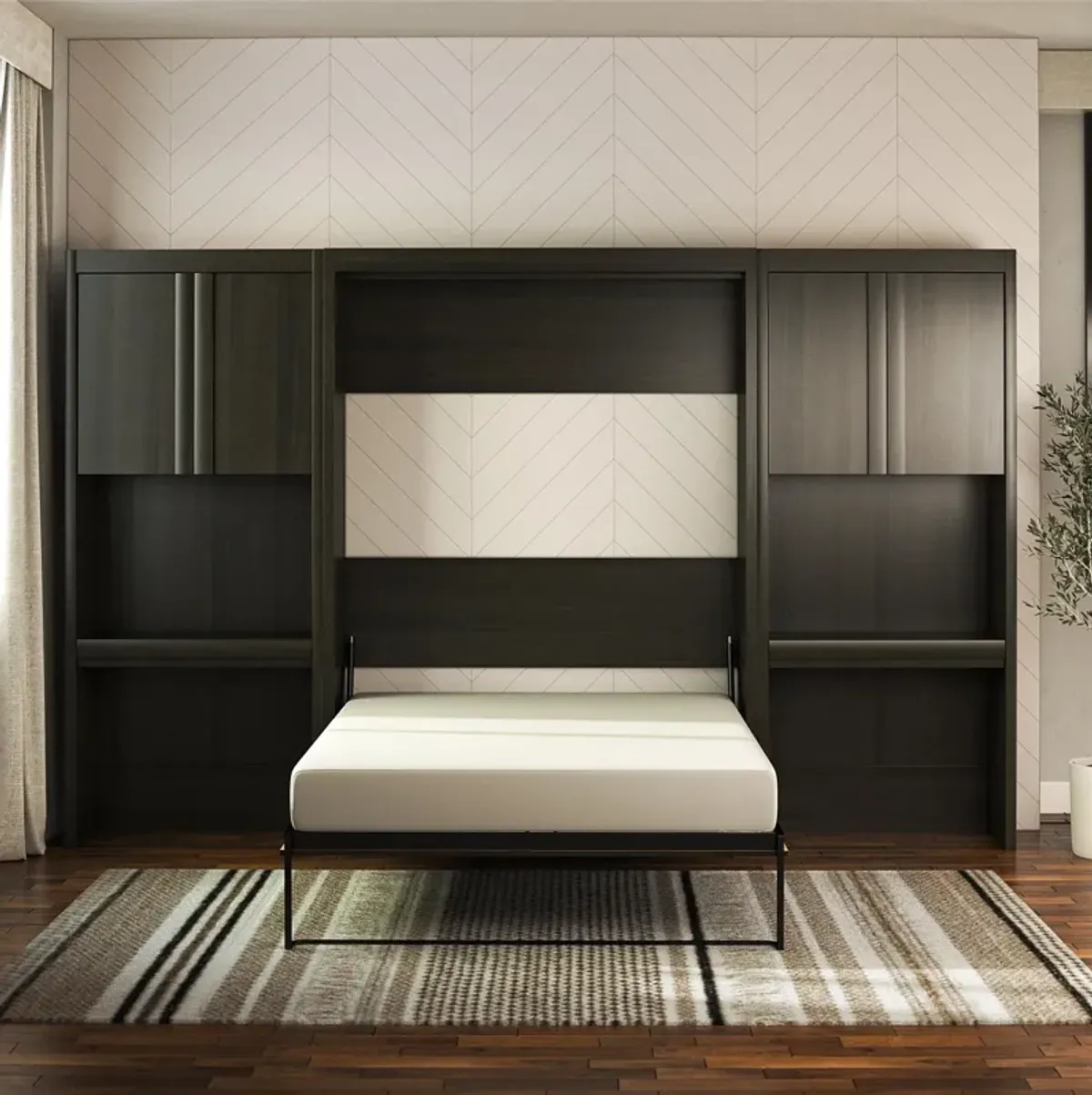 Paramount Murphy Bed with 2 Vanity/Desk Side Cabinets