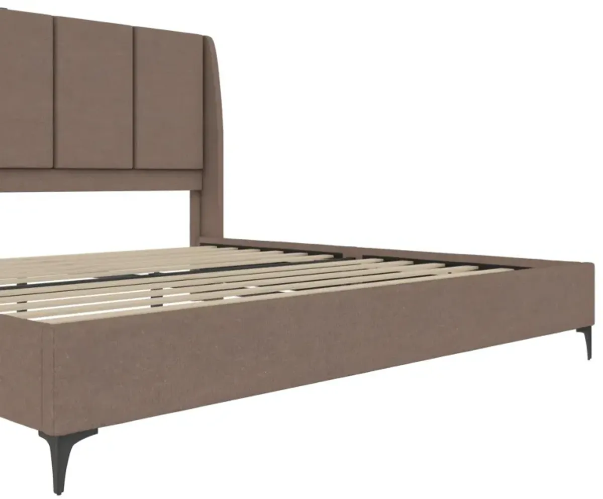 Lamora Upholstered Wingback Bed with USB Port