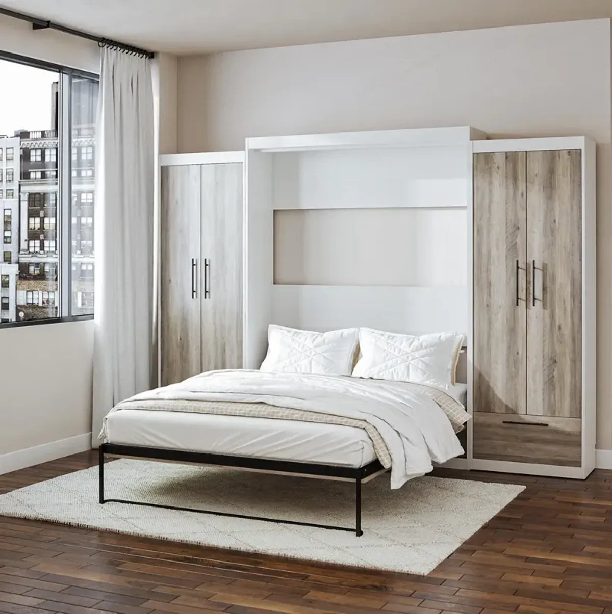 Pinnacle Wall Bed Bundle with 2 Wardrobe Side Cabinets