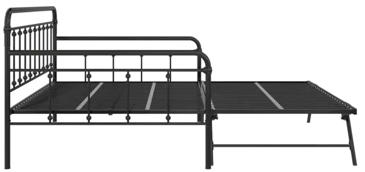 Locky Metal Daybed with Pop Up Trundle Bed