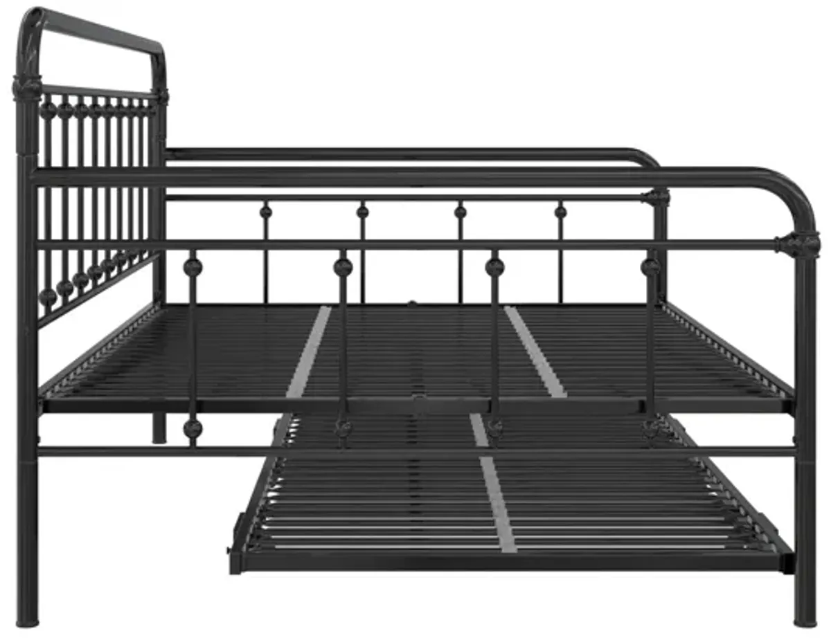 Locky Metal Daybed with Pop Up Trundle Bed