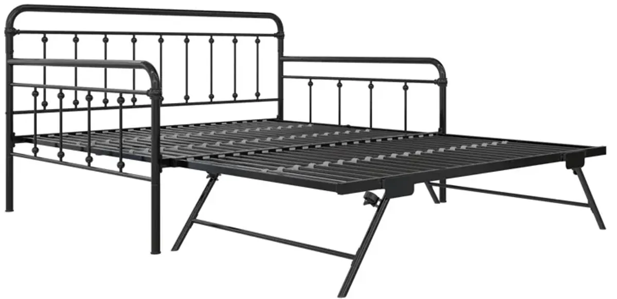 Locky Metal Daybed with Pop Up Trundle Bed