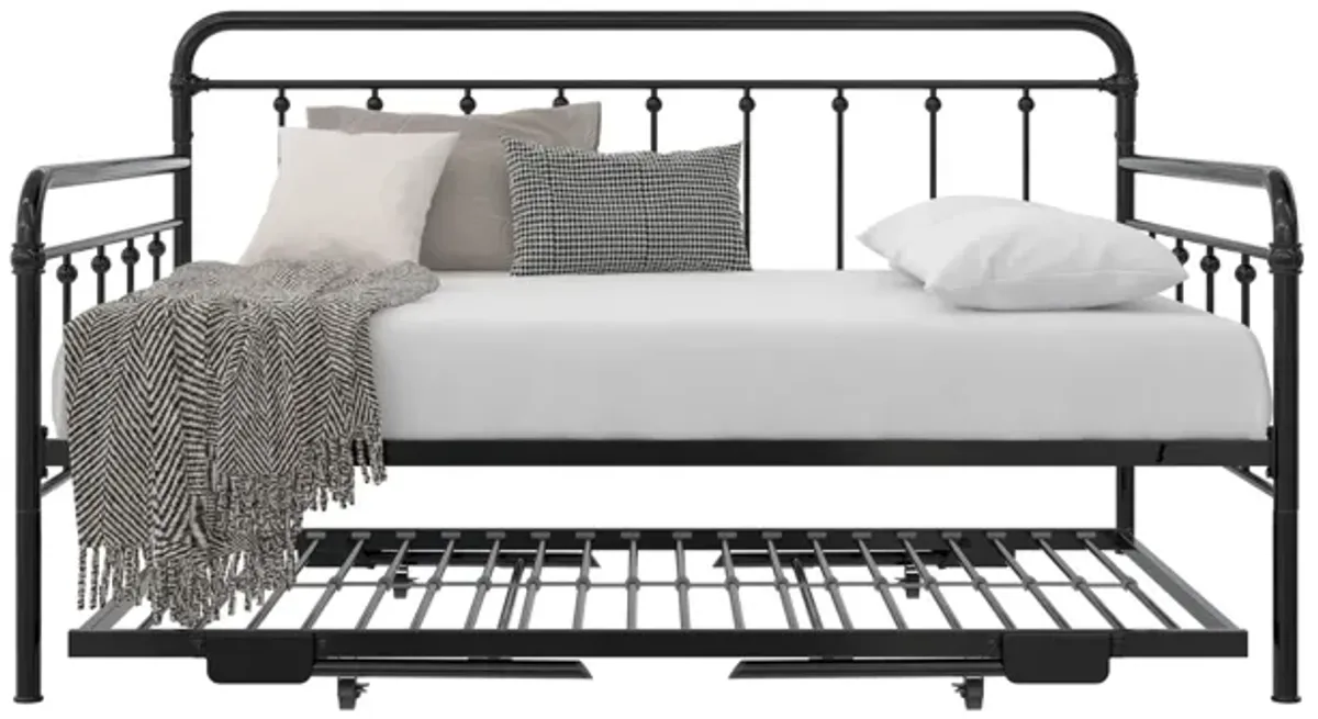 Locky Metal Daybed with Pop Up Trundle Bed