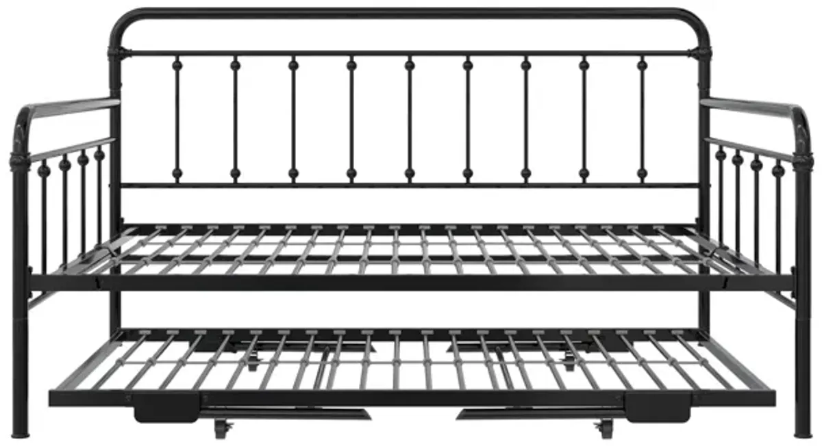 Locky Metal Daybed with Pop Up Trundle Bed