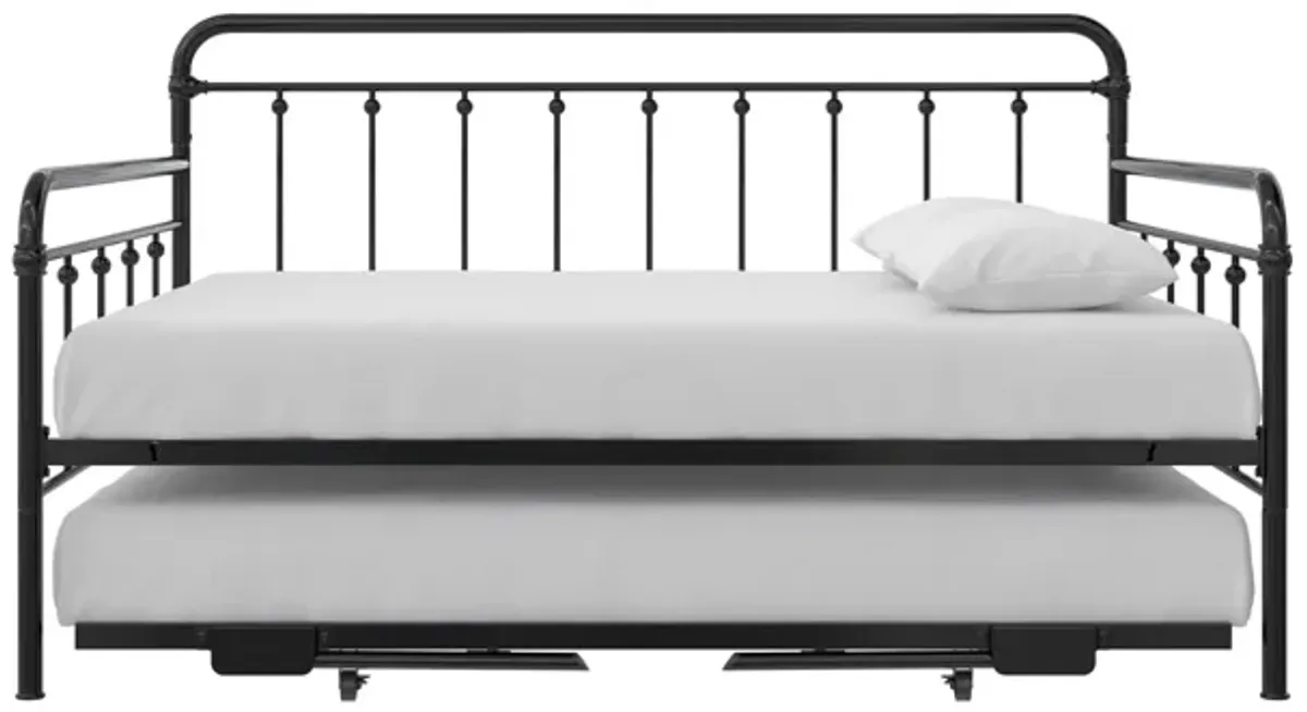 Locky Metal Daybed with Pop Up Trundle Bed