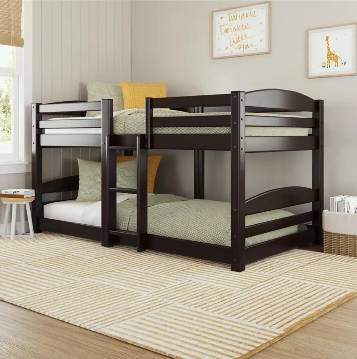 Birley Low Wood Bunk Bed with Integrated Ladder