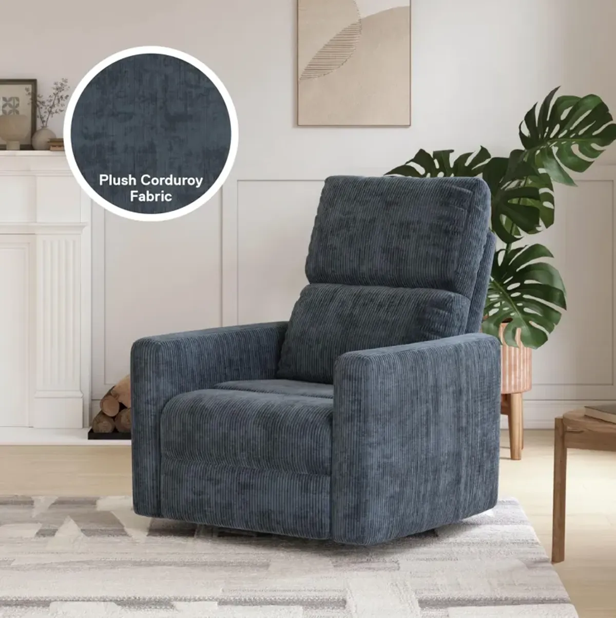 Lukas Upholstered Swivel Recliner Chair