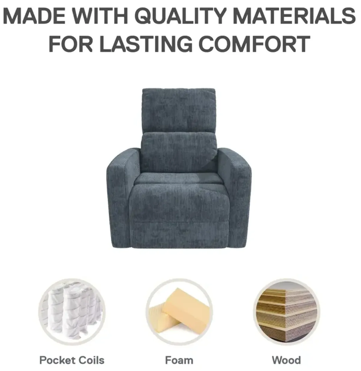 Lukas Upholstered Swivel Recliner Chair