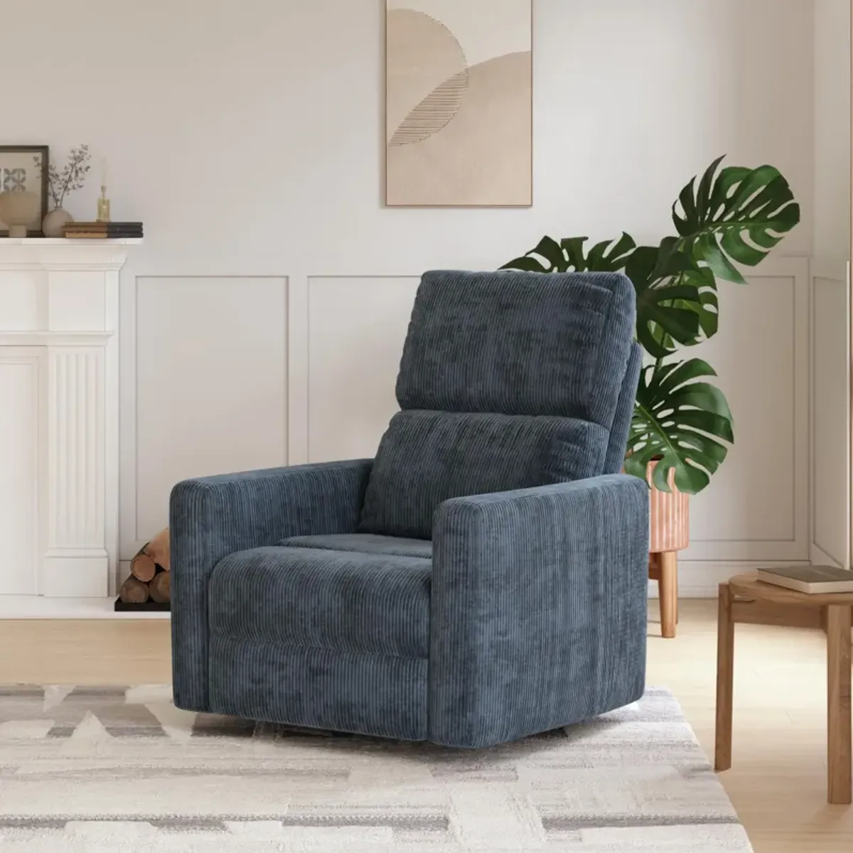 Lukas Upholstered Swivel Recliner Chair