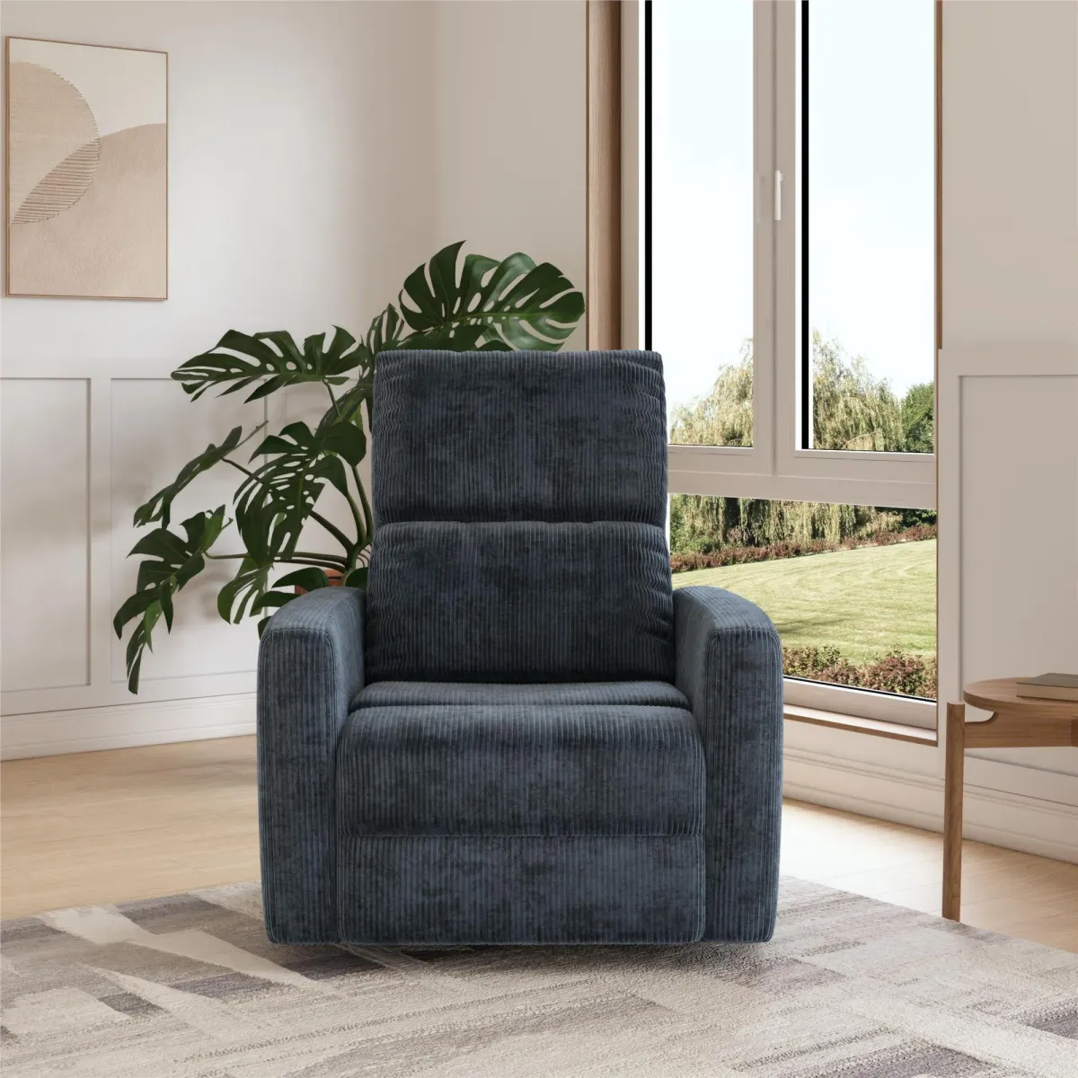 Lukas Upholstered Swivel Recliner Chair