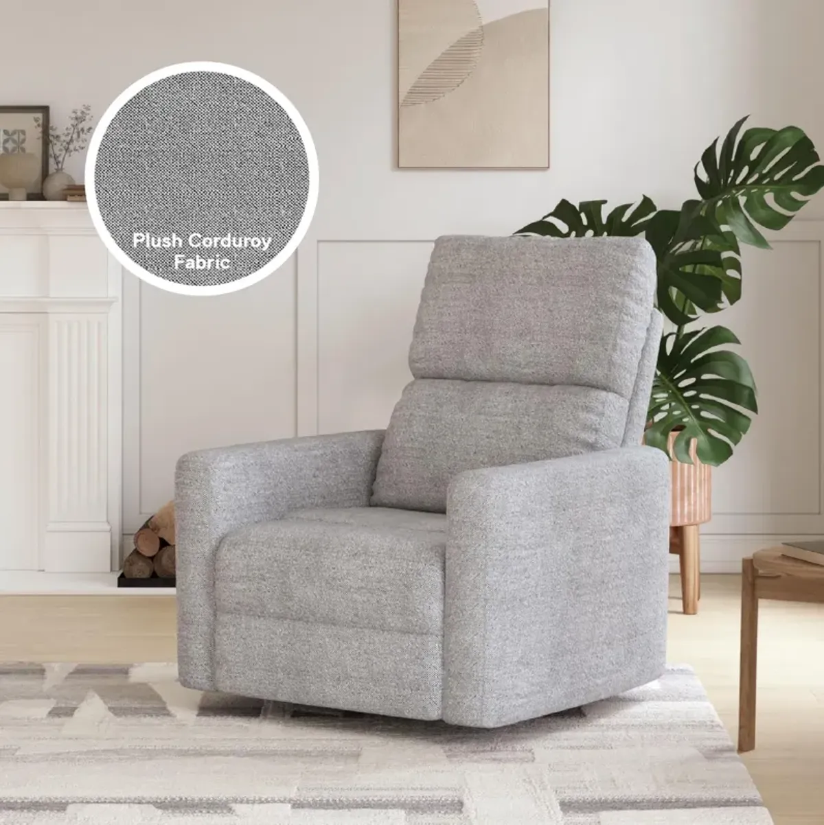 Lukas Upholstered Swivel Recliner Chair