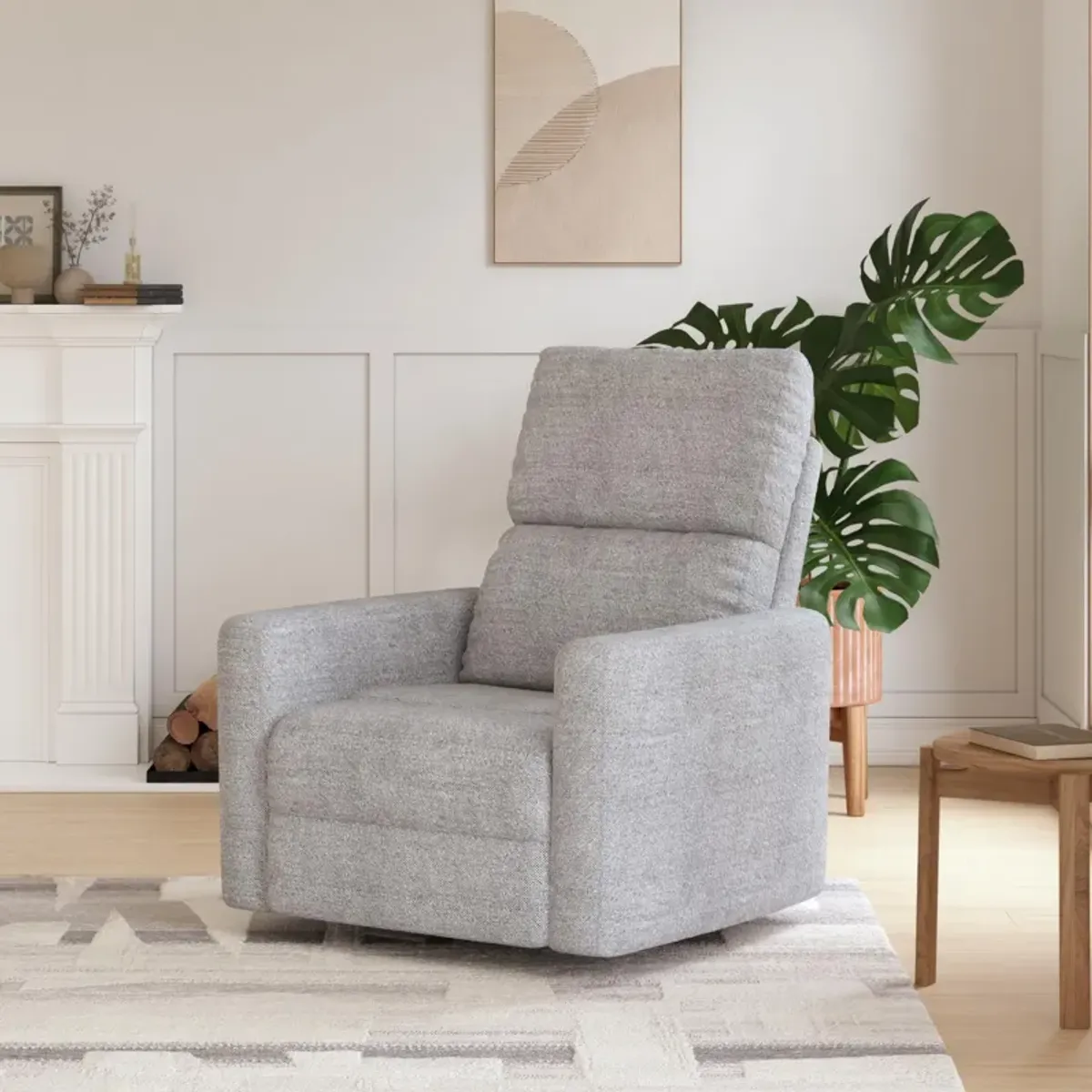 Lukas Upholstered Swivel Recliner Chair