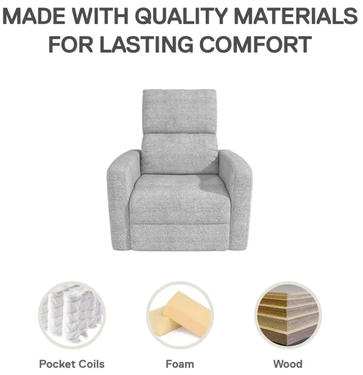 Lukas Upholstered Swivel Recliner Chair