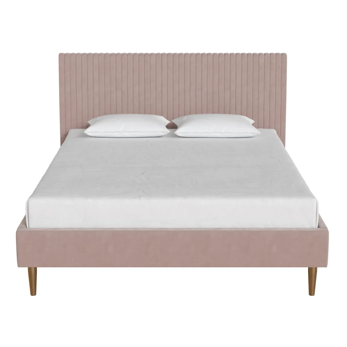 Daphne Velvet Upholstered Bed with Channel Tufted Headboard