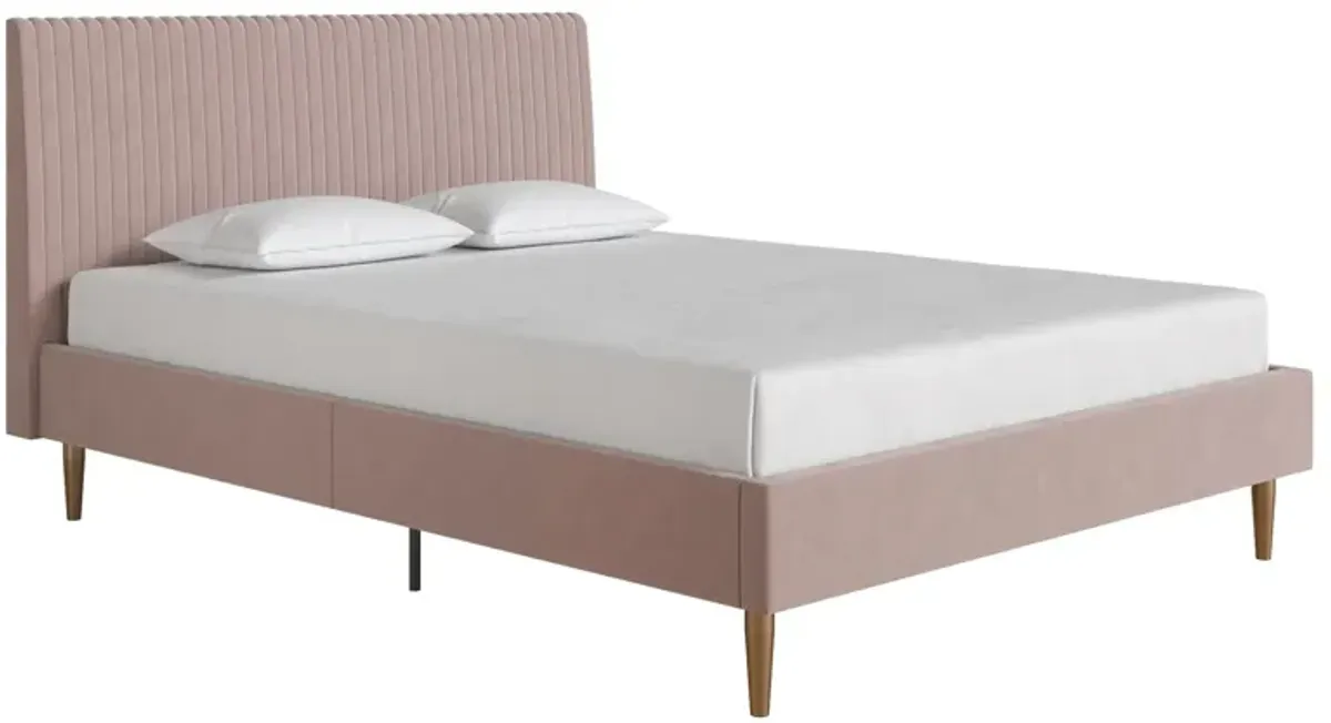 Daphne Velvet Upholstered Bed with Channel Tufted Headboard