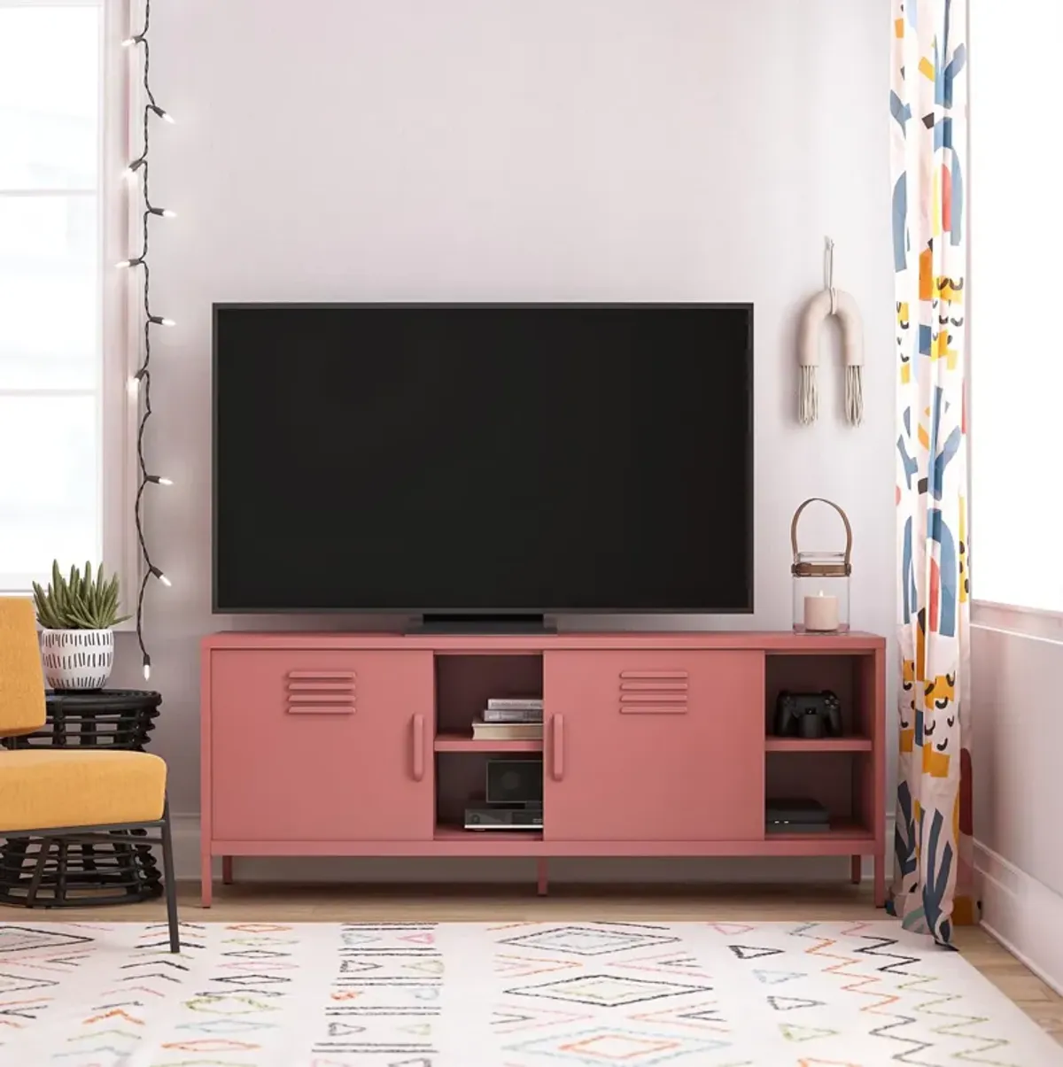 Cache Metal Locker-Style TV Stand for TVs up to 65"